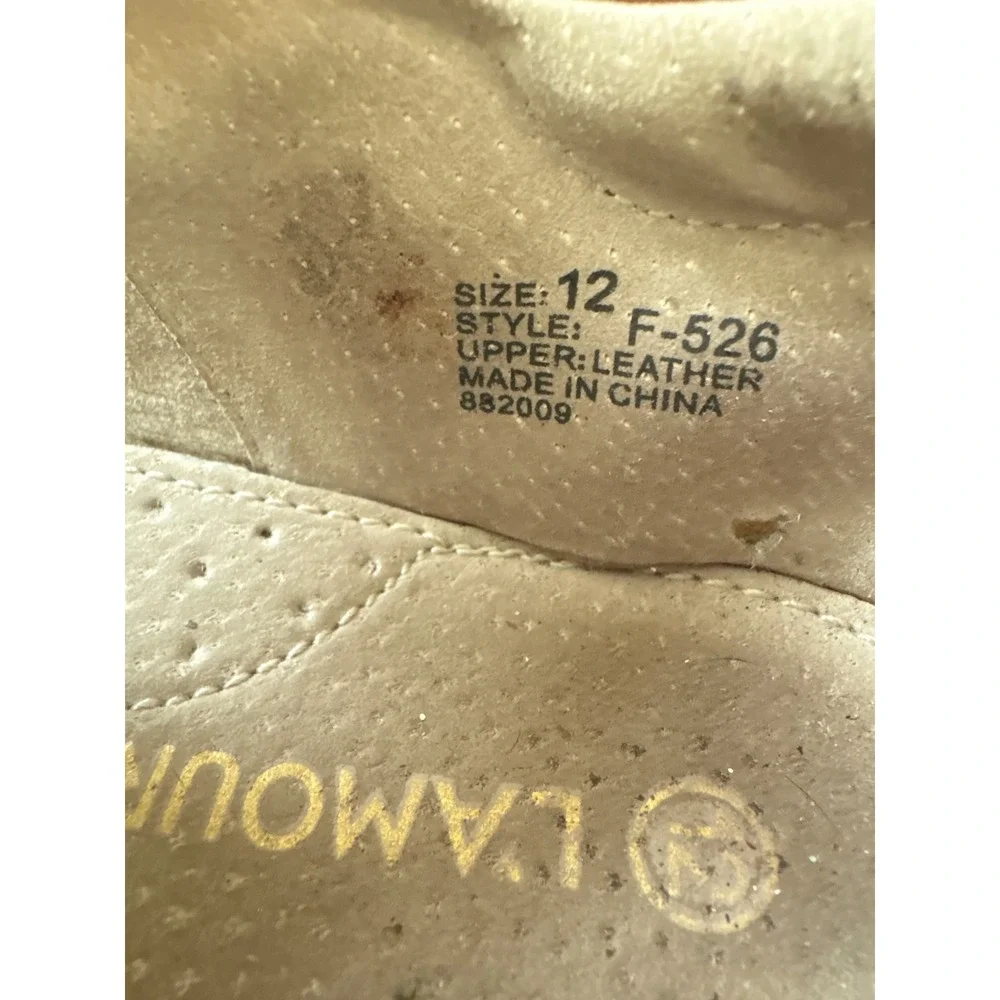 L'Amour Girls Brown Leather T-Strap Brogue Shoes Size 12 F-526